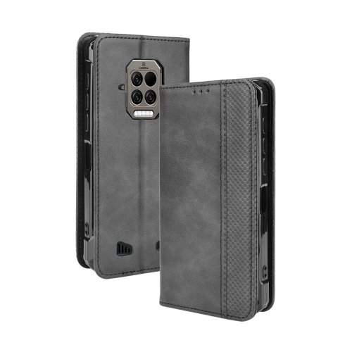 For Doogee S86 / S86 Pro Magnetic Buckle Retro Pattern Horizontal Flip Leather Case with Holder & Card Slot & Wallet(Black)