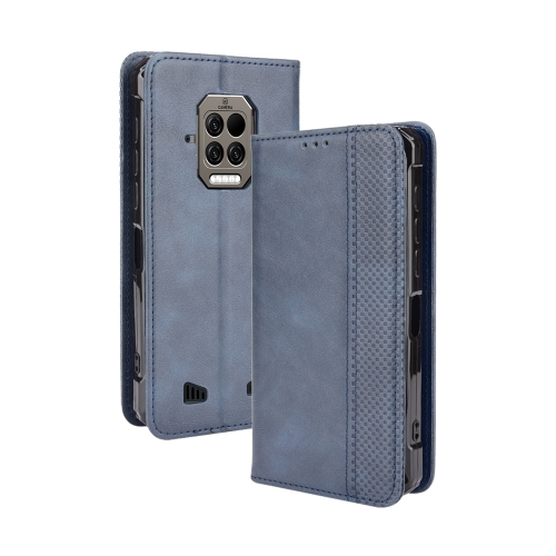 For Doogee S86 / S86 Pro Magnetic Buckle Retro Pattern Horizontal Flip Leather Case with Holder & Card Slot & Wallet(Blue)