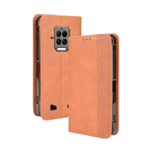 For Doogee S86 / S86 Pro Magnetic Buckle Retro Pattern Horizontal Flip Leather Case with Holder & Card Slot & Wallet(Brown)