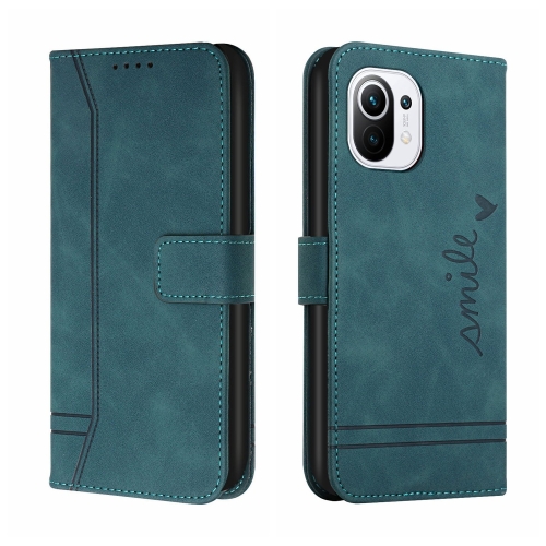 

For Xiaomi Mi 11 Lite Retro Skin Feel Horizontal Flip Soft TPU + PU Leather Case with Holder & Card Slots & Photo Frame(Dark Green)