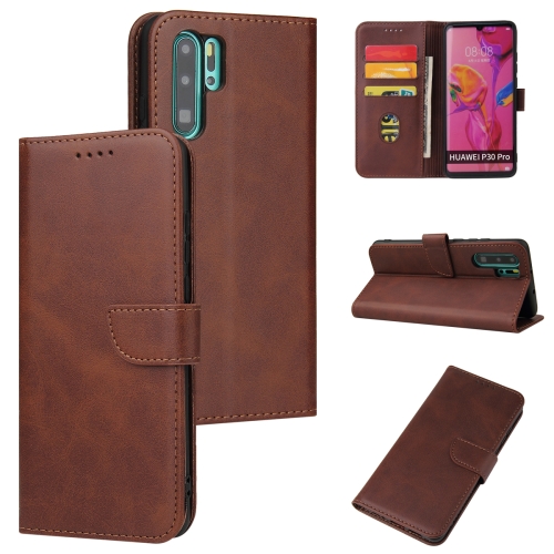 

For Huawei P30 Pro Calf Texture Buckle Horizontal Flip Leather Case with Holder & Card Slots & Wallet(Brown)