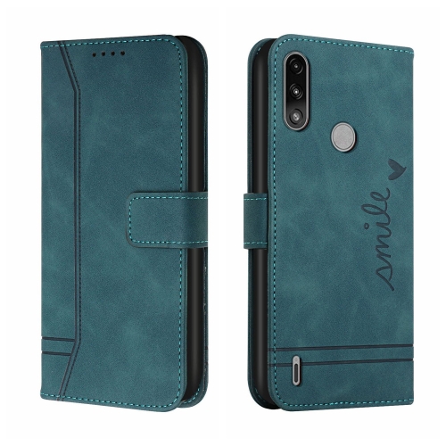 

For Motorola Moto E7 Power Retro Skin Feel Horizontal Flip Soft TPU + PU Leather Case with Holder & Card Slots & Photo Frame(Dark Green)