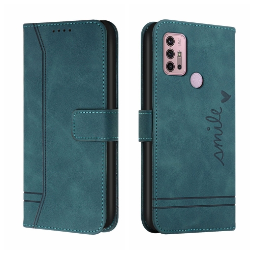 

For Motorola Moto G10 / G20 / G30 Retro Skin Feel Horizontal Flip Soft TPU + PU Leather Case with Holder & Card Slots & Photo Frame(Dark Green)