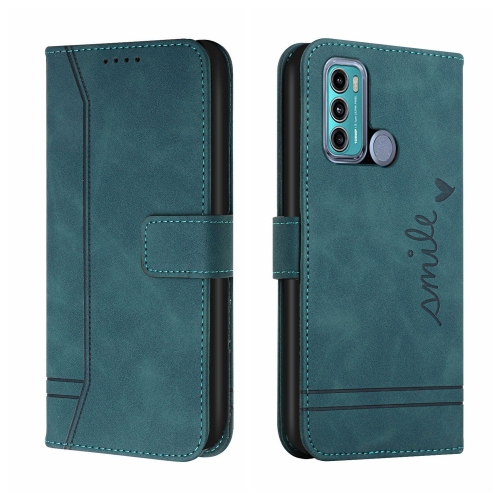

For Motorola Moto G40 / G60 Retro Skin Feel Horizontal Flip Soft TPU + PU Leather Case with Holder & Card Slots & Photo Frame(Dark Green)