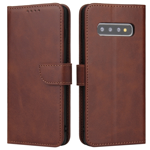 

For Samsung Galaxy S10+ Calf Texture Buckle Horizontal Flip Leather Case with Holder & Card Slots & Wallet(Brown)