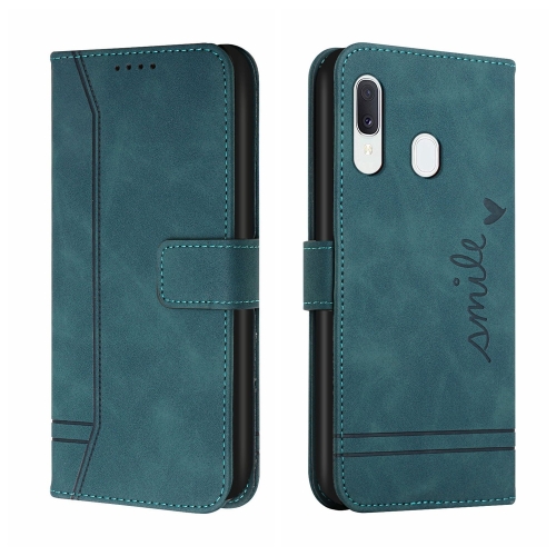 

For Samsung Galaxy A20 / A30 Retro Skin Feel Horizontal Flip Soft TPU + PU Leather Case with Holder & Card Slots & Photo Frame(Army Green)