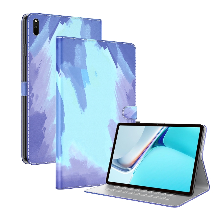 

For Huawei MatePad 11 (2021) Voltage Watercolor Pattern Skin Feel Magnetic Horizontal Flip PU Leather Case with Holder(Blue)
