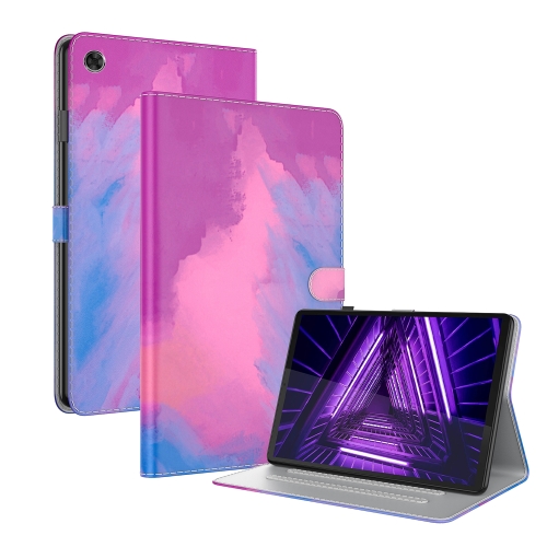 

For Lenovo M10 Plus 10.3 TB-X606F TB-X606X Voltage Watercolor Pattern Skin Feel Magnetic Horizontal Flip PU Leather Case with Holder(Purple)