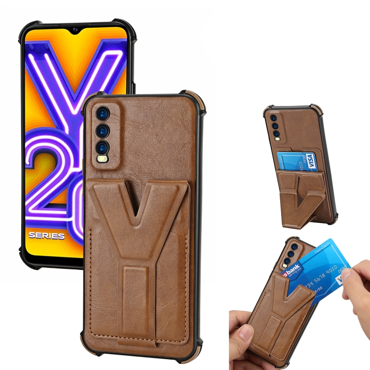 Magnetic Vivo Y20 Back Cover Stylish Accesorios Leather Finish - Main Image