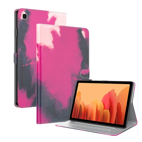 

For Samsung Galaxy Tab A7 10.4 2020 T500 / T505 Voltage Watercolor Pattern Skin Feel Magnetic Horizontal Flip PU Leather Case with Holder & Card Slots & Photo Frame & Sleep / Wake-up Function(Berry)