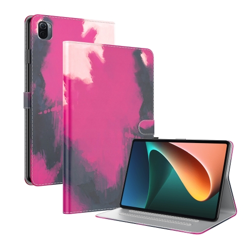 

For Xiaomi Mi Pad 5 / 5 Pro Voltage Watercolor Pattern Skin Feel Magnetic Horizontal Flip PU Leather Case with Holder & Card Slots & Photo Frame & Sleep / Wake-up Function(Berry)