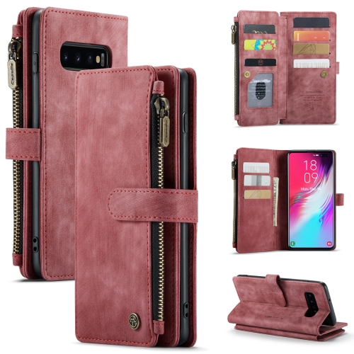 

For Samsung Galaxy S10+ CaseMe-C30 PU + TPU Multifunctional Horizontal Flip Leather Case with Holder & Card Slot & Wallet & Zipper Pocket(Red)