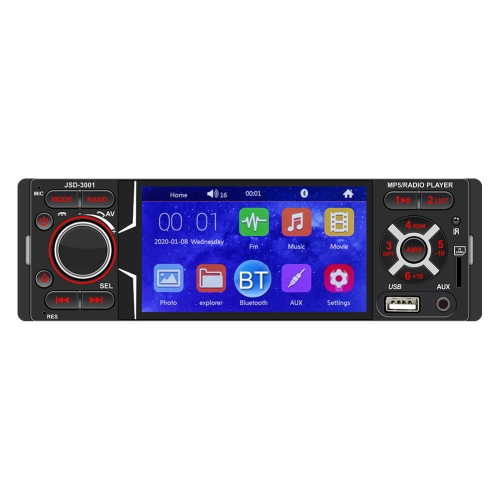 

JSD-3001 HD 4 inch Car Stereo Radio MP5 Player Audio Player FM Bluetooth USB / TF AUX