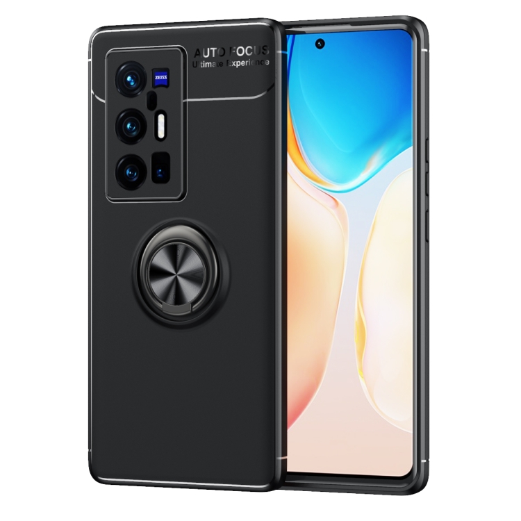 

For vivo X70 Pro+ Metal Ring Holder 360 Degree Rotating TPU Case(Black)