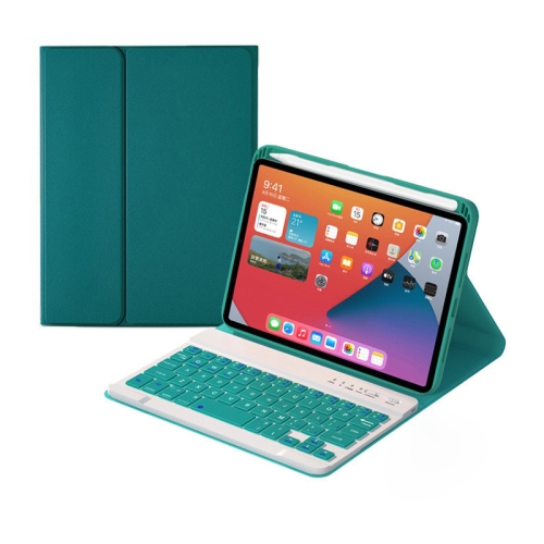 

HK006 Square Keys Detachable Bluetooth Keyboard Leather Tablet Case with Holder for iPad mini 6(Dark Green)