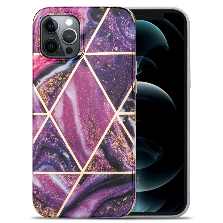

Splicing Marble Pattern TPU Protective Case For iPhone 13 Pro Max(Purple)