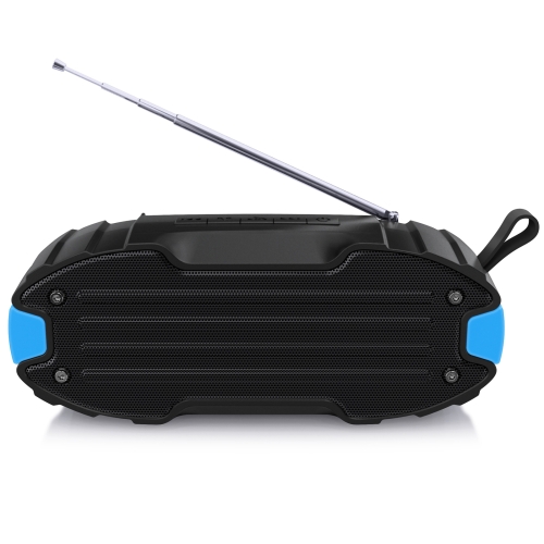 New Rixing NR-907FM TWS Outdoor Bluetooth Speaker Support Hands-free Call / FM with Handle & Antenna(Blue)