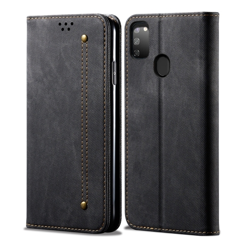 

For Galaxy M30s Denim Texture Casual Style Horizontal Flip Leather Case with Holder & Card Slots & Wallet(Black)