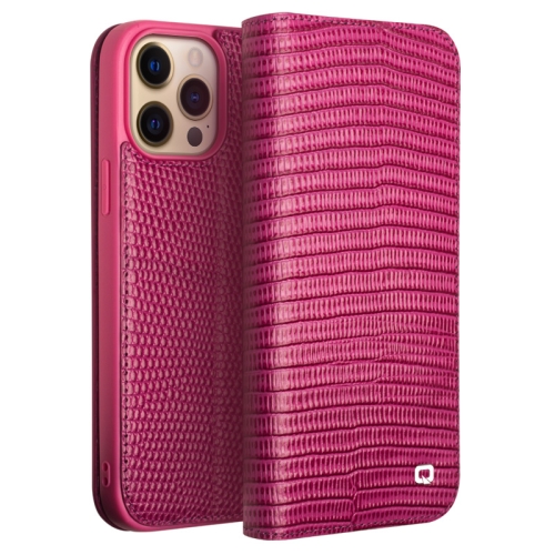 

QIALINO Small Crocodile Texture Horizontal Flip Leather Case with Holder & Card Slots & Wallet For iPhone 13 Pro Max(Rose Red)