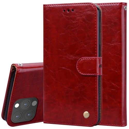 

Business Style Oil Wax Texture Horizontal Flip Leather Case with Holder & Card Slots & Wallet For iPhone 13 Pro Max(Red)