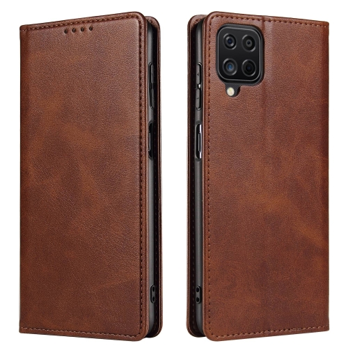 

For Samsung Galaxy A42 5G Calf Texture Magnetic Horizontal Flip Leather Case with Holder & Card Slots & Wallet(Brown)