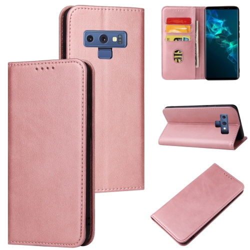 

For Samsung Galaxy Note9 Calf Texture Magnetic Horizontal Flip Leather Case with Holder & Card Slots & Wallet(Rose Gold)