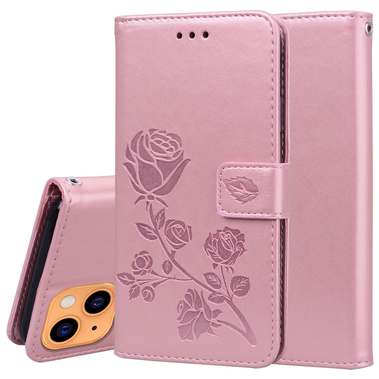 

Rose Embossed Horizontal Flip PU Leather Case with Holder & Card Slots & Wallet For iPhone 13(Rose Gold)