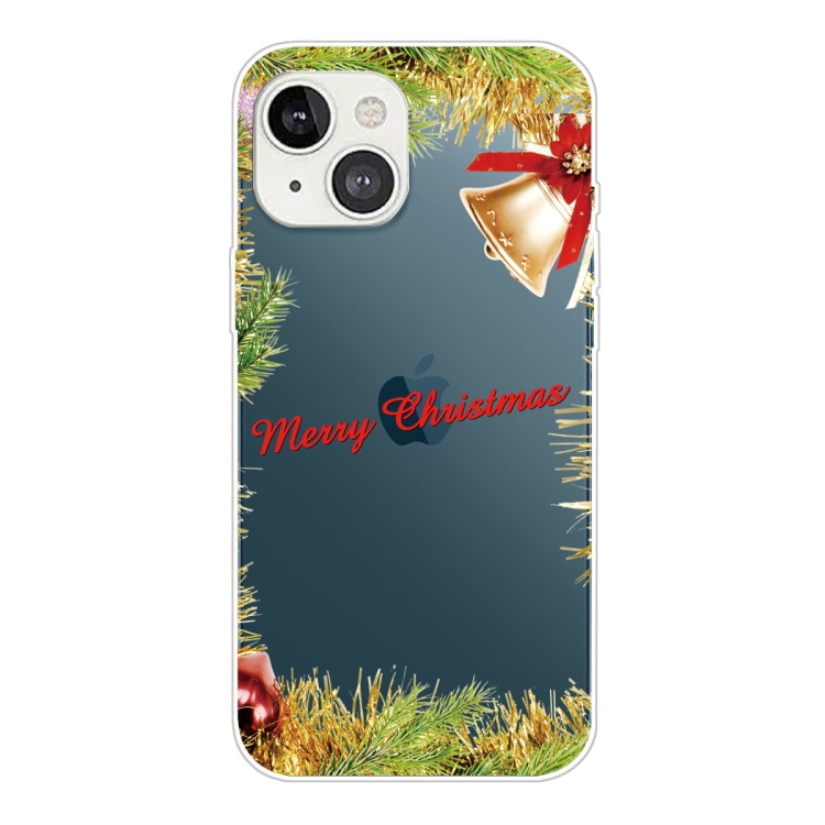 

Christmas Series Transparent TPU Protective Case For iPhone 13 mini(Wheatgrass Bell)