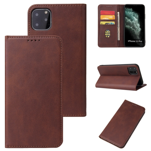 

Calf Texture Magnetic Horizontal Flip Leather Case with Holder & Card Slots & Wallet For iPhone 11 Pro Max(Brown)