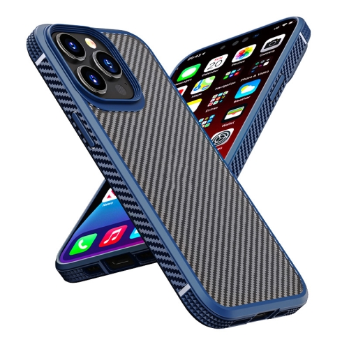 

For iPhone 13 Pro iPAKY MG Series Carbon Fiber TPU + PC Shockproof Case (Blue)