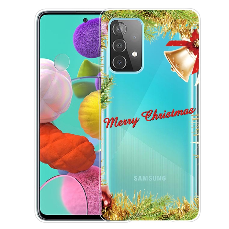 

For Samsung Galaxy A52 5G / 4G Christmas Series Transparent TPU Protective Case(Wheatgrass Bell)