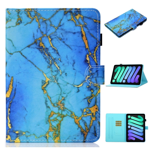 

Coloured Drawing Horizontal Flip Leather Tablet Case with Holder & Card Slot & Sleep / Wake-up Function For iPad mini 6(Gilded Marble)