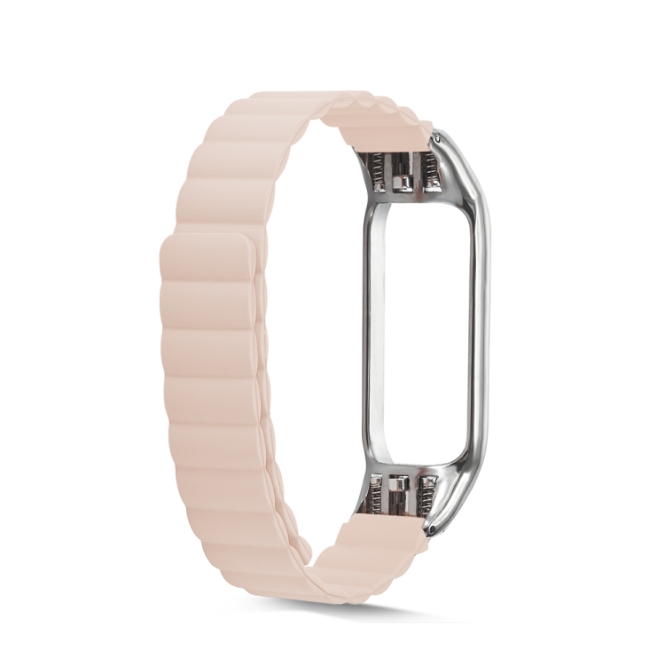 

For Xiaomi Mi Band 4 / 3 Silicone Magnetic Replacement Strap Watchband(Pink)