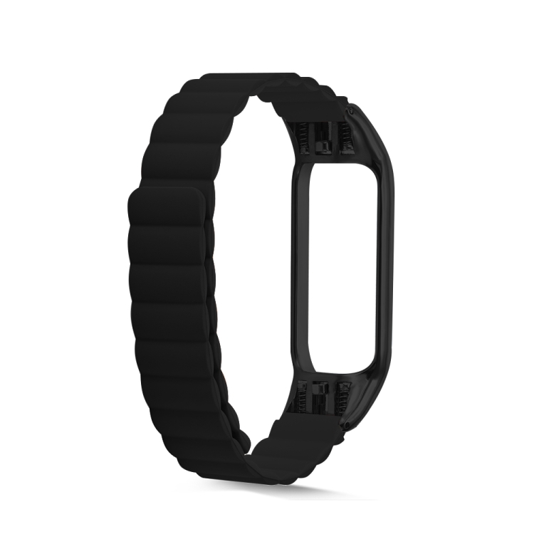 

For Xiaomi Mi Band 4 / 3 Silicone Magnetic Replacement Strap Watchband(Black)