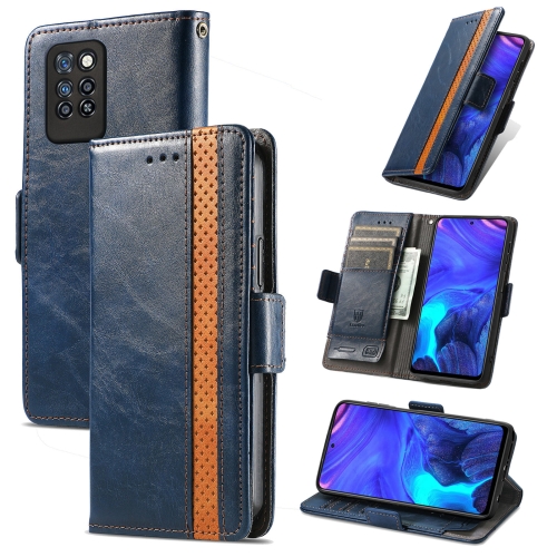 

For Infinix Note 10 Pro CaseNeo Business Splicing Dual Magnetic Buckle Horizontal Flip PU Leather Case with Holder & Card Slots & Wallet(Blue)