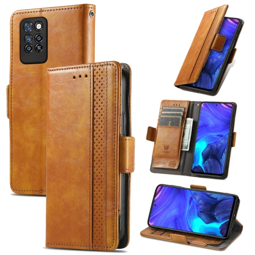 

For Infinix Note 10 Pro CaseNeo Business Splicing Dual Magnetic Buckle Horizontal Flip PU Leather Case with Holder & Card Slots & Wallet(Khaki)