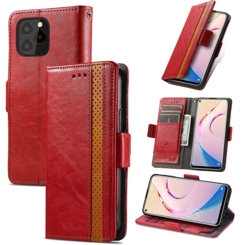 

For Oukitel C21 Pro CaseNeo Business Splicing Dual Magnetic Buckle Horizontal Flip PU Leather Case with Holder & Card Slots & Wallet(Red)