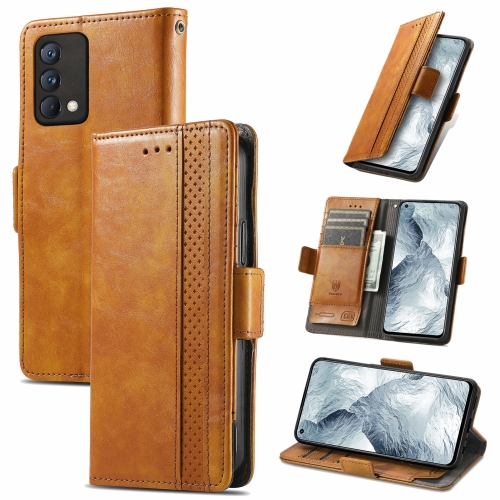 

For OPPO Realme GT Master CaseNeo Business Splicing Dual Magnetic Buckle Horizontal Flip PU Leather Case with Holder & Card Slots & Wallet(Khaki)