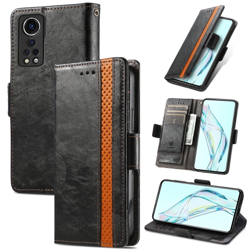 

For ZTE Axon 30 5G CaseNeo Business Splicing Dual Magnetic Buckle Horizontal Flip PU Leather Case with Holder & Card Slots & Wallet(Black)