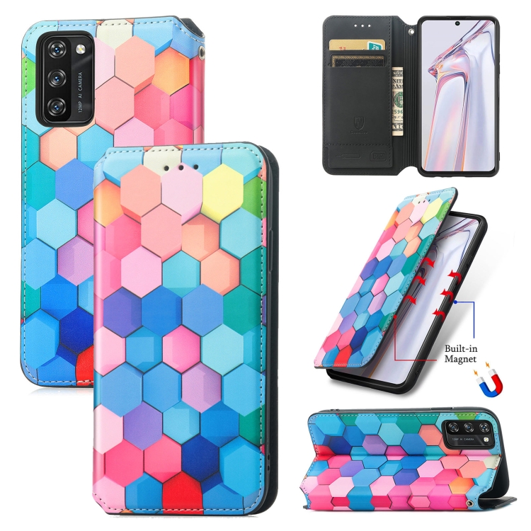 

For Blackview A100 Colorful Magnetic Horizontal Flip PU Leather Case with Holder & Card Slot & Wallet(Colorful Cube)