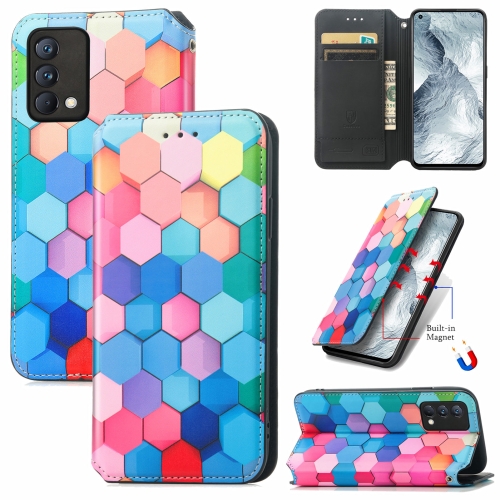 

For OPPO Realme GT Master Colorful Magnetic Horizontal Flip PU Leather Case with Holder & Card Slot & Wallet(Colorful Cube)