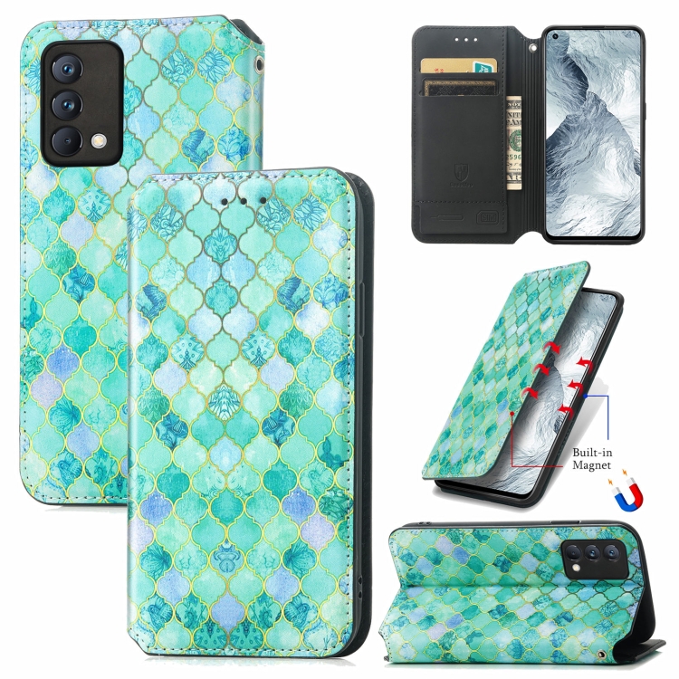 

For OPPO Realme GT Master Colorful Magnetic Horizontal Flip PU Leather Case with Holder & Card Slot & Wallet(Emerald)
