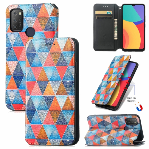 

For Alcatel 1S (2021) Colorful Magnetic Horizontal Flip PU Leather Case with Holder & Card Slot & Wallet(Rhombus Mandala)