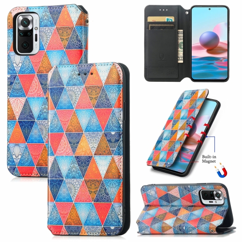 

For Xiaomi Redmi Note 10 Pro Colorful Magnetic Horizontal Flip PU Leather Case with Holder & Card Slot & Wallet(Rhombus Mandala)