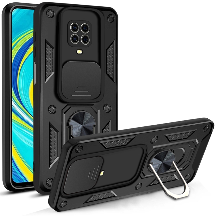 

For Xiaomi Redmi Note 9S Sliding Camera Cover Design TPU+PC Protective Case(Black)