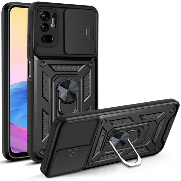 

For Xiaomi Redmi Note 10 5G Sliding Camera Cover Design TPU+PC Protective Case(Black)