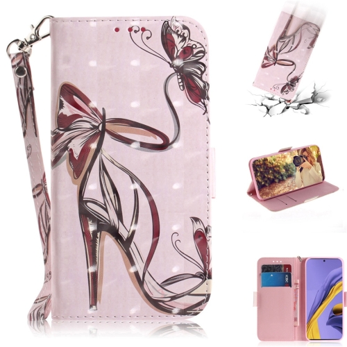 

For Galaxy A51 3D Painting Pattern Coloured Drawing Horizontal Flip Leather Case with Holder & Card Slots & Wallet(Butterfly High Heel)