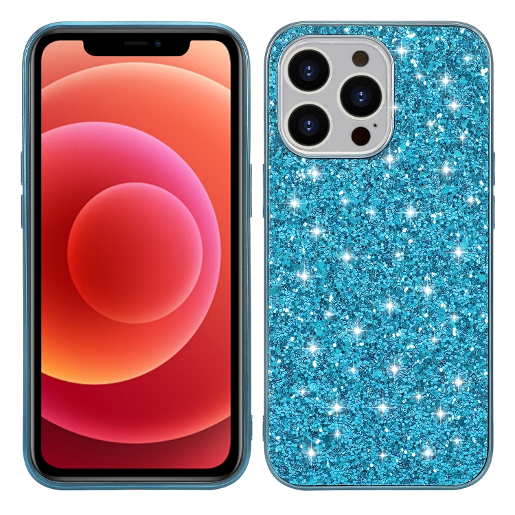 

For iPhone 13 mini Glitter Powder Shockproof TPU Protective Case (Blue)
