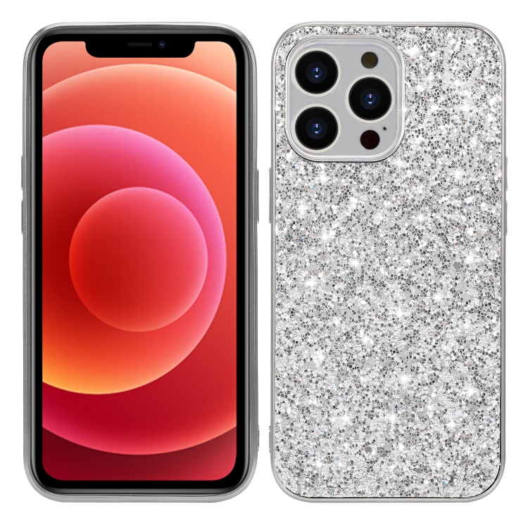 

For iPhone 13 Pro Max Glitter Powder Shockproof TPU Protective Case (Silver)