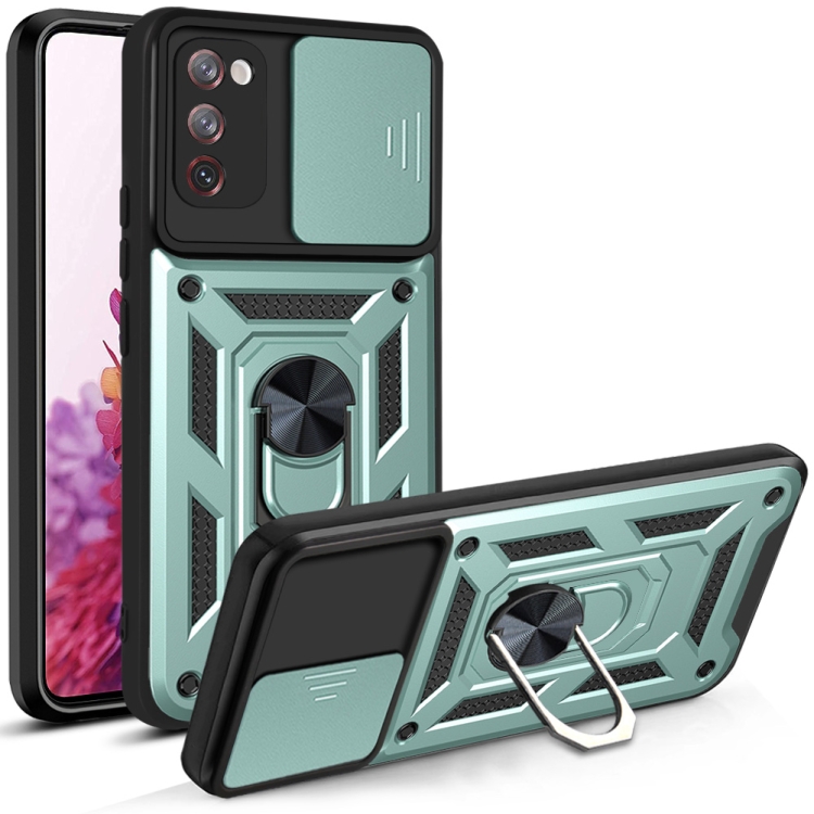 

For Samsung Galaxy S20 FE 5G Sliding Camera Cover Design TPU+PC Protective Case(Dark Green)